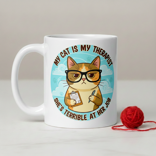 The Unlicensed Therapist – Cat Parent Humor Mug